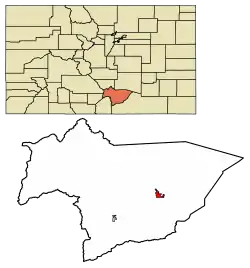 Location of the City of Walsenburg in Huerfano County, Colorado.