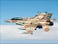 An F-16I Sufa of 253 Squadron "Negev" during an exercise, based on Ramon