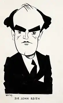 Image 50Caricature of Sir John Reith, by Wooding (from History of broadcasting)