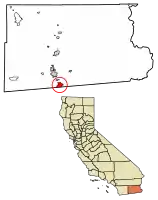 Location of Calexico in Imperial County, California