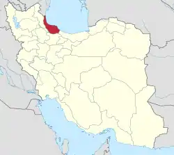 Location of Gilan province in&nbsp;Iran