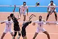 Image 7Play in progress: The "set" (second contact), Iran vs. Japan, Olympic qualification match 2016