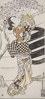 Hanging a Poem on a Cherry Tree (Urushi-e)