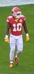 Isiah_Pacheco-Chiefs_warmup_before_Rams_at_Chiefs_(52530555966)_(cropped)