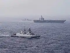 Carlo Margottini with USS&nbsp;Dwight D. Eisenhower on 16 June 2016.