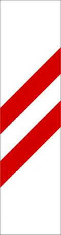 Level crossing countdown marker (placed at two-thirds of the distance from the crossing, usually 100&nbsp;m)
