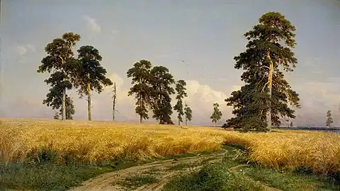 1878 oil painting A Rye Field by Ivan Shishkin