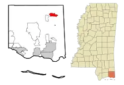 Location of Hurley, Mississippi