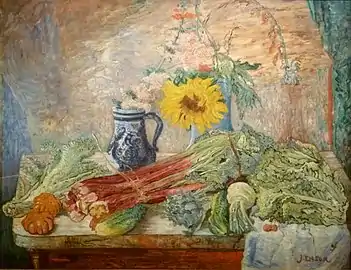 Flowers and Vegetables (1896), oil on canvas, 79 x 98&nbsp;cm.; collection Royal Museum of Fine Arts Antwerp