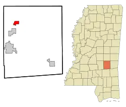Location of Montrose, Mississippi