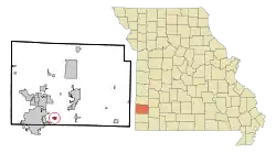 Location of Duenweg, Missouri