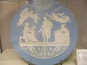 Apotheosis of Virgil; by John Flaxman; c.1776; jasperware; diameter: 41&nbsp;cm; Harris Museum, Preston, Lancashire, UK