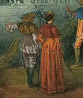 Antoine Watteau, detail of The Isle of Cythera, c. 1709–1713, oil on canvas, Städel, Frankfurt