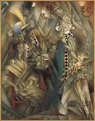 Jean Metzinger, 1912, Danseuse au café (Dancer in a café), oil on canvas, 146.1 x 114.3&nbsp;cm, Albright-Knox Art Gallery, Buffalo, New York. Published in Au Salon d'Automne "Les Indépendants" 1912, Exhibited at the 1912 Salon d'Automne