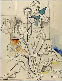 Jean Metzinger, 1913, Etude pour L'Oiseau bleu (Study for The Blue Bird), watercolor, graphite and ink on paper, 37 x 29.5&nbsp;cm, Centre Pompidou, Musée National d'Art Moderne, Paris