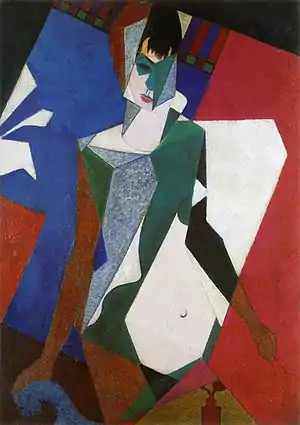 Jean Metzinger, April 1916, Femme au miroir (Femme à sa toilette, Lady at her Dressing Table), oil on canvas, 92.4 x 65.1&nbsp;cm, private collection