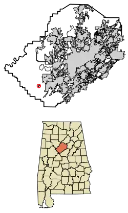 Location of North Johns in Jefferson County, Alabama.