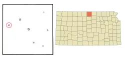 Location within Jewell County and Kansas