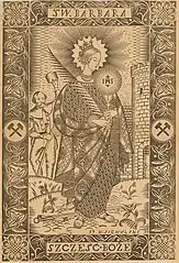 Woodcut: St. Barbara; 1929, wood, 41 × 28 cm, private collection.