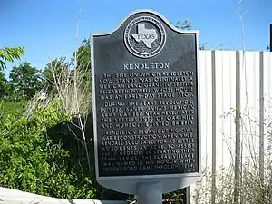 Marker on Loop&nbsp;541 gives the history of Kendleton