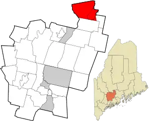 Location in Kennebec County and the state of Maine.
