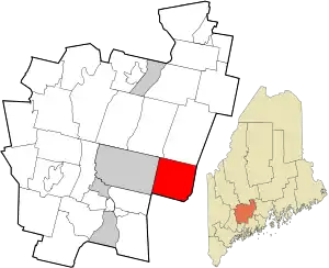 Location in Kennebec County and the state of Maine.