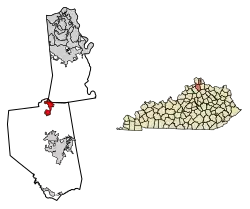 Location of Crittenden in Grant and Kenton counties.