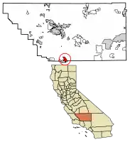 Location of Lebec in Kern County, California