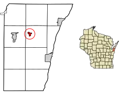 Location of Casco in Kewaunee County, Wisconsin.