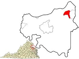 Location in King George County and the state of Virginia