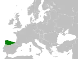 Location of the Kingdom of Asturias in 814 AD