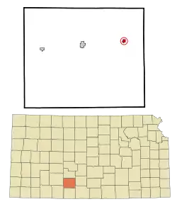 Location within Kiowa County and Kansas