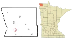 Location of Kennedy, Minnesota
