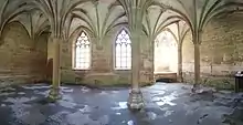 Panoramic photograph of the chapter house, east wall
