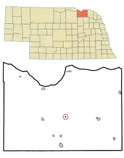 Location of Center, Nebraska