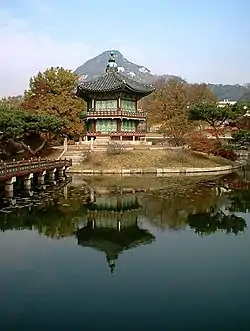 Image 58Gyeonghoeru Pavilion at Gyeongbokgung (from Portal:Architecture/Palace images)