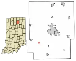 Location of Burket in Kosciusko County, Indiana.