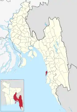 Location of Kutubdia Upazila