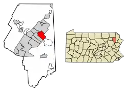 Location of Jessup in Lackawanna County, Pennsylvania