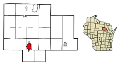 Location of Antigo in Langlade County, Wisconsin.