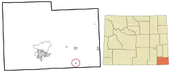 Location in Laramie County and the state of Wyoming.