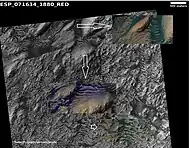 Close view of top of image of Danielson.  Arrows indicate parts that are enlarged.