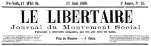 Newspaper header of Le Libertaire