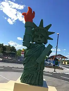Large Statue Of Liberty made out of Legos.