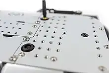 Mounting holes on top of the rover's chassis