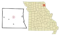 Location of Monticello, Missouri