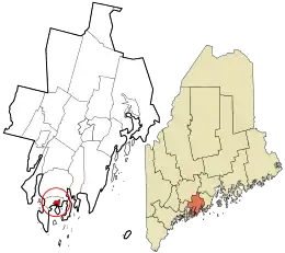 Location in Lincoln County and the state of Maine