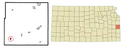 Location within Linn County and Kansas