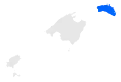 The Diocese of Menorca in blue.