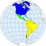 UN geoscheme for the Americas &nbsp;&nbsp;Caribbean &nbsp;&nbsp;Central America &nbsp;&nbsp;Northern America &nbsp;&nbsp;South America
